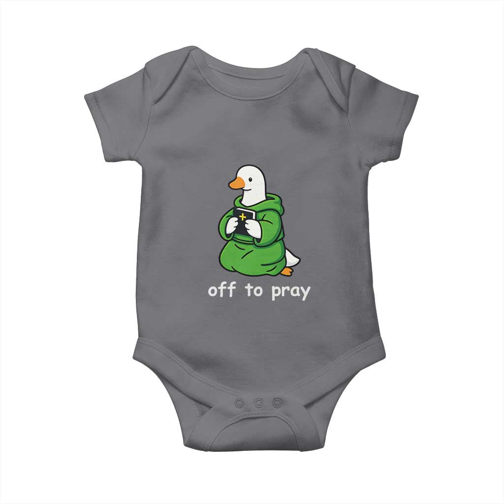 Christian Goose St Patrick's Day Baby Onesie Off To Pray