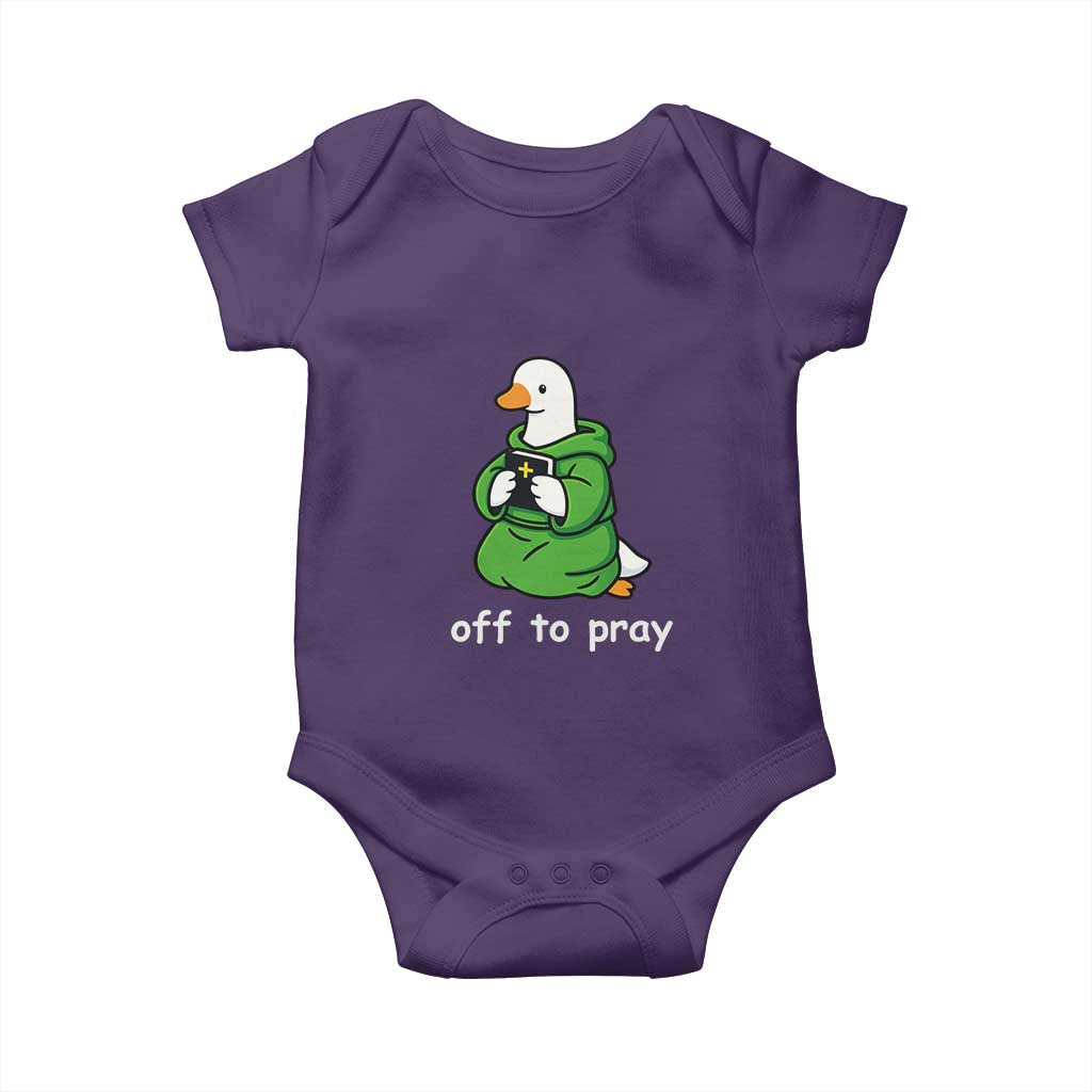 Christian Goose St Patrick's Day Baby Onesie Off To Pray