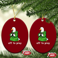 Christian Goose St Patrick's Day Ceramic Ornament Off To Pray