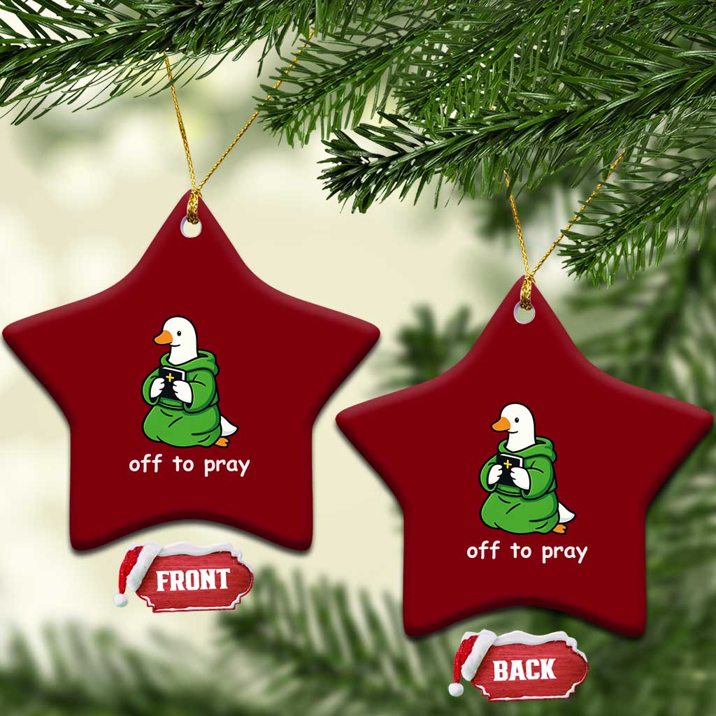 Christian Goose St Patrick's Day Ceramic Ornament Off To Pray
