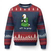 Christian Goose St Patrick's Day Ugly Christmas Sweater Off To Pray