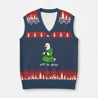 Christian Goose St Patrick's Day V-Neck Knit Sweater Vest Off To Pray