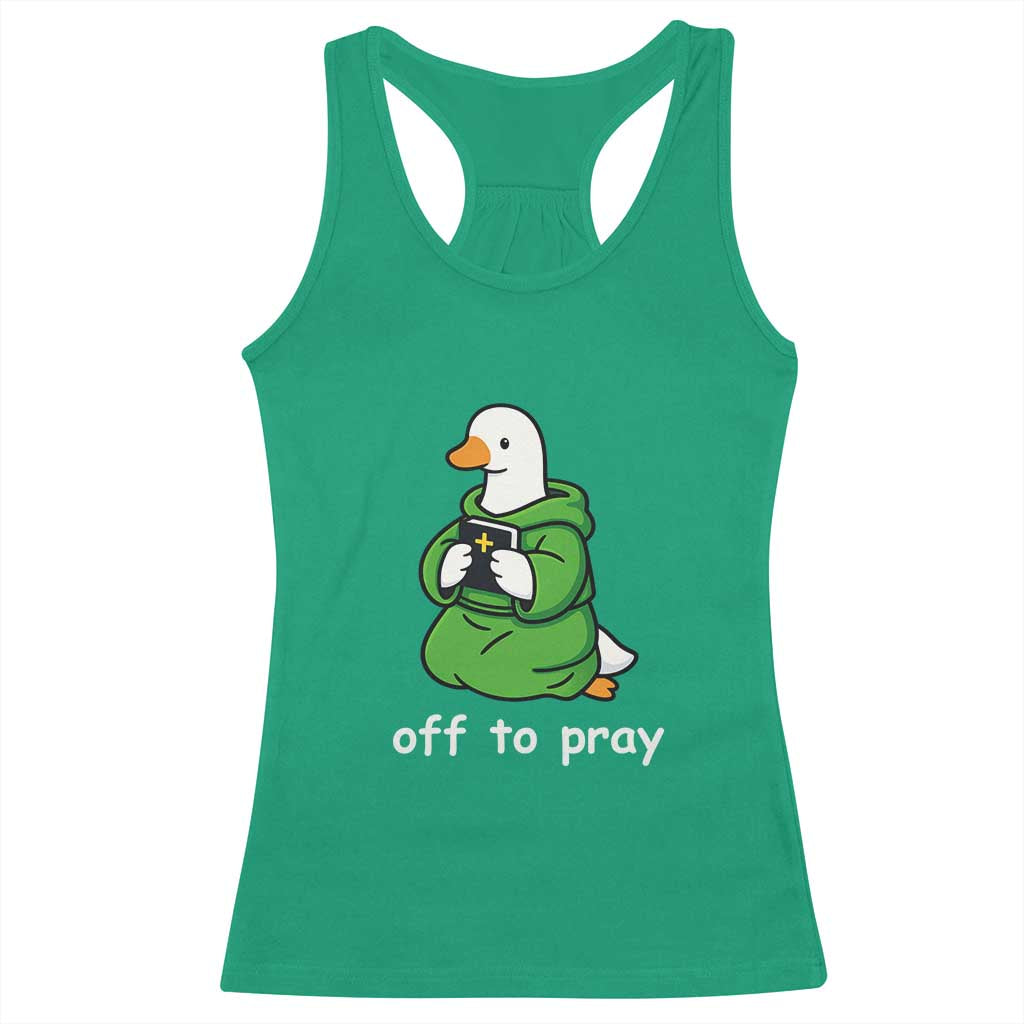 Christian Goose St Patrick's Day Racerback Tank Top Off To Pray