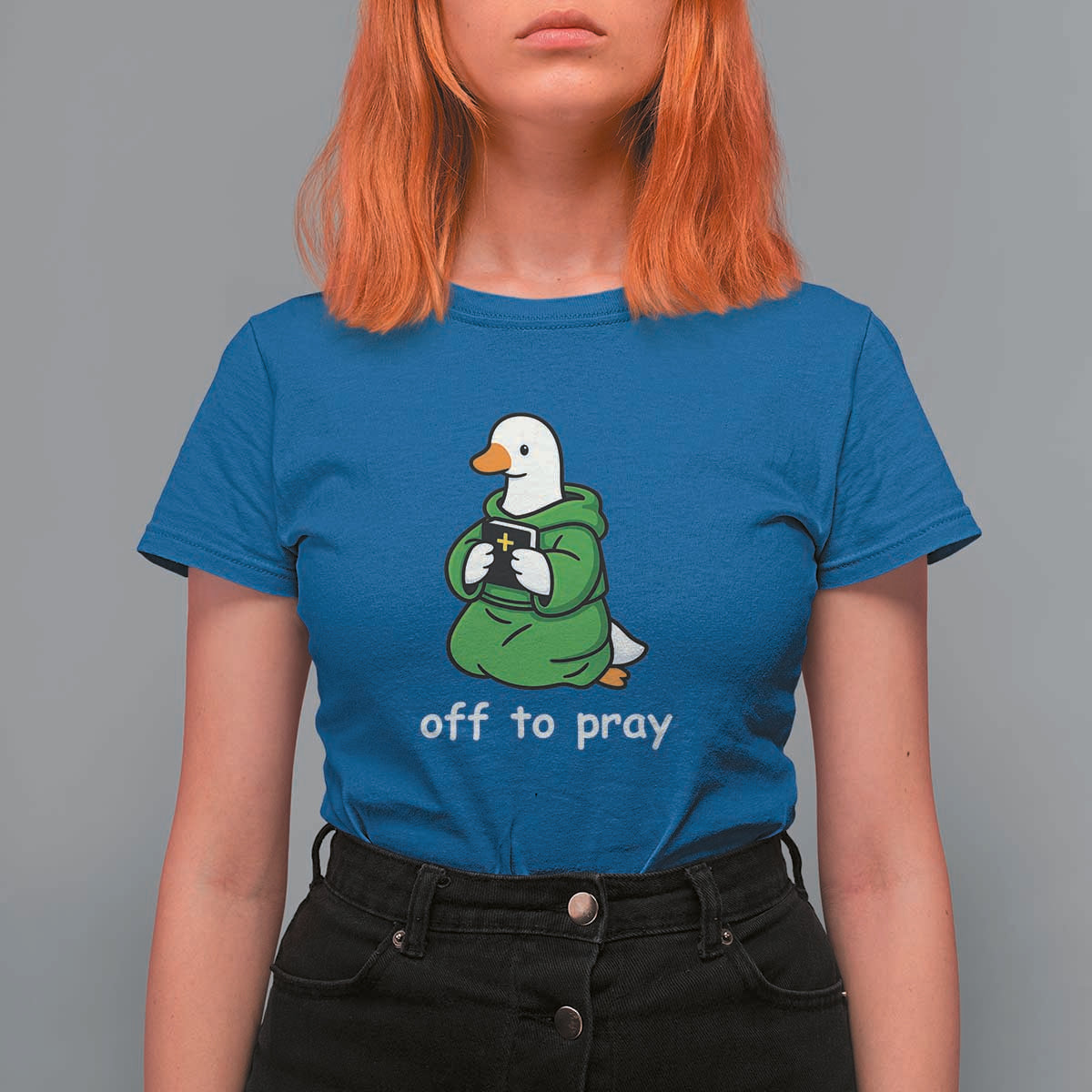Christian Goose St Patrick's Day T Shirt For Women Off To Pray