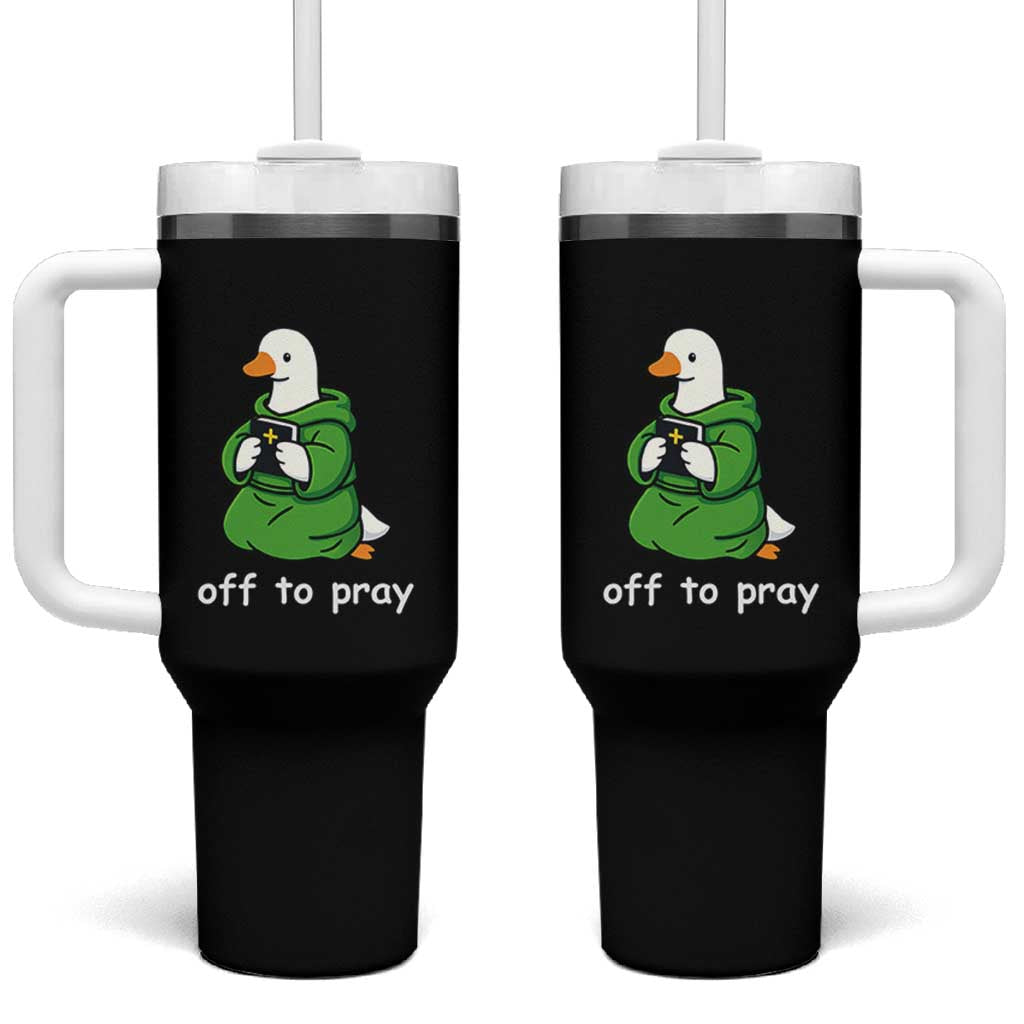 Christian Goose St Patrick's Day Tumbler With Handle Off To Pray