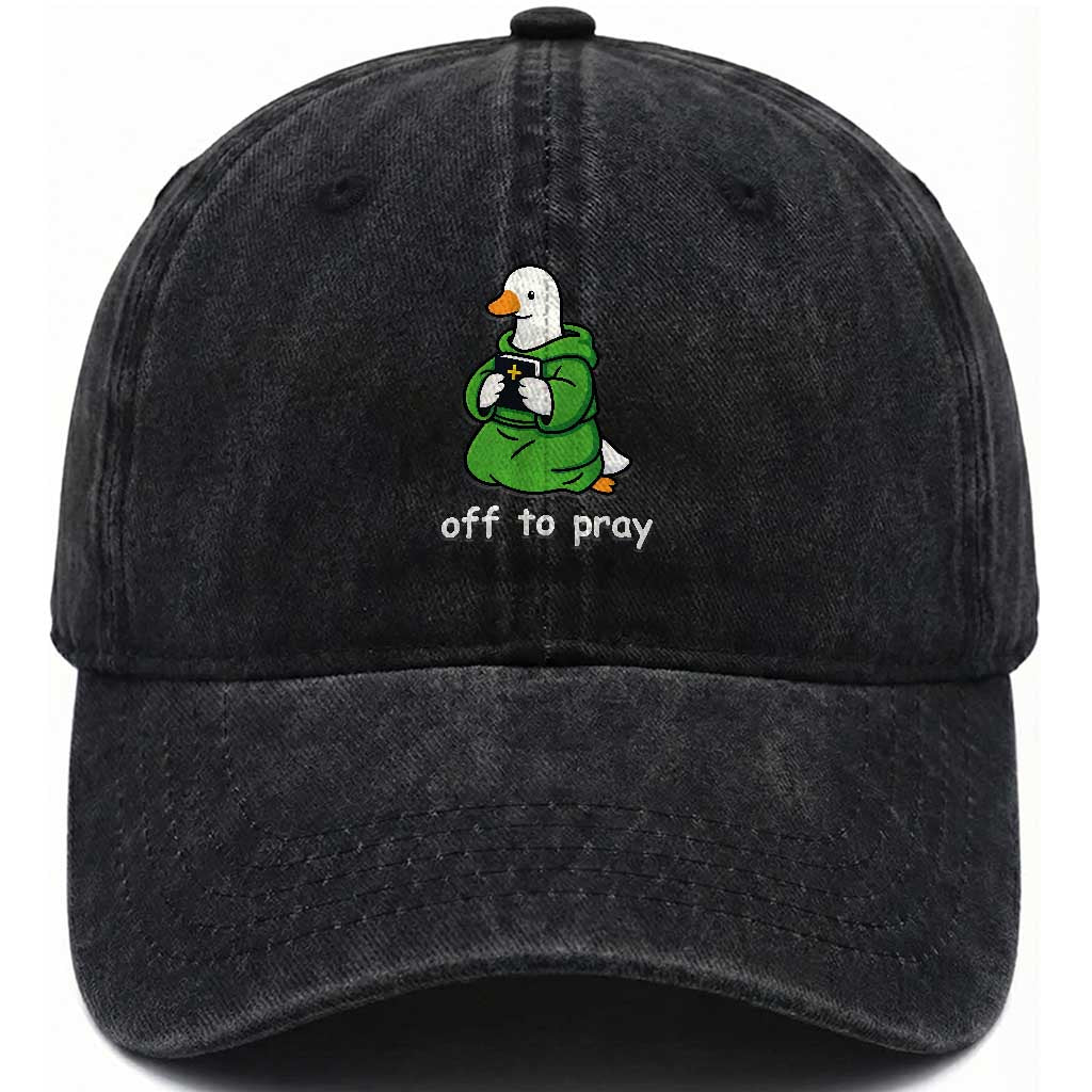 Christian Goose St Patrick's Day Washed Cotton Baseball Cap Off To Pray