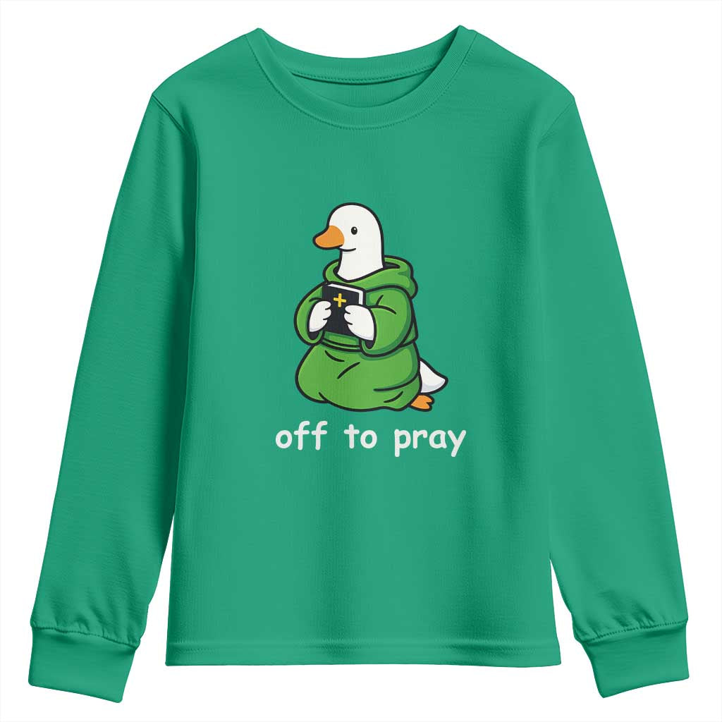 Christian Goose St Patrick's Day Youth Sweatshirt Off To Pray