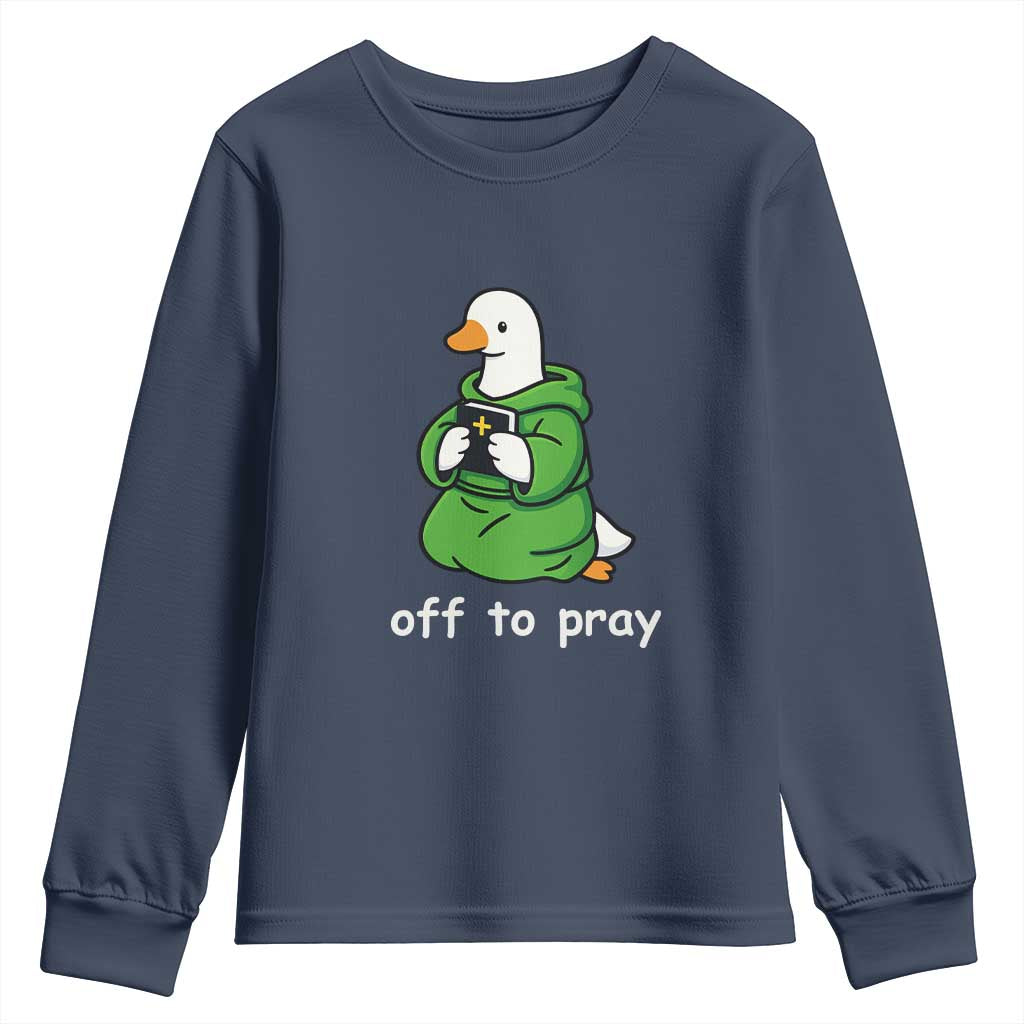 Christian Goose St Patrick's Day Youth Sweatshirt Off To Pray