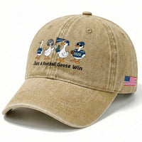 Funny Seattle 2026 Washed Cotton Baseball Cap Just A Football Goose Win