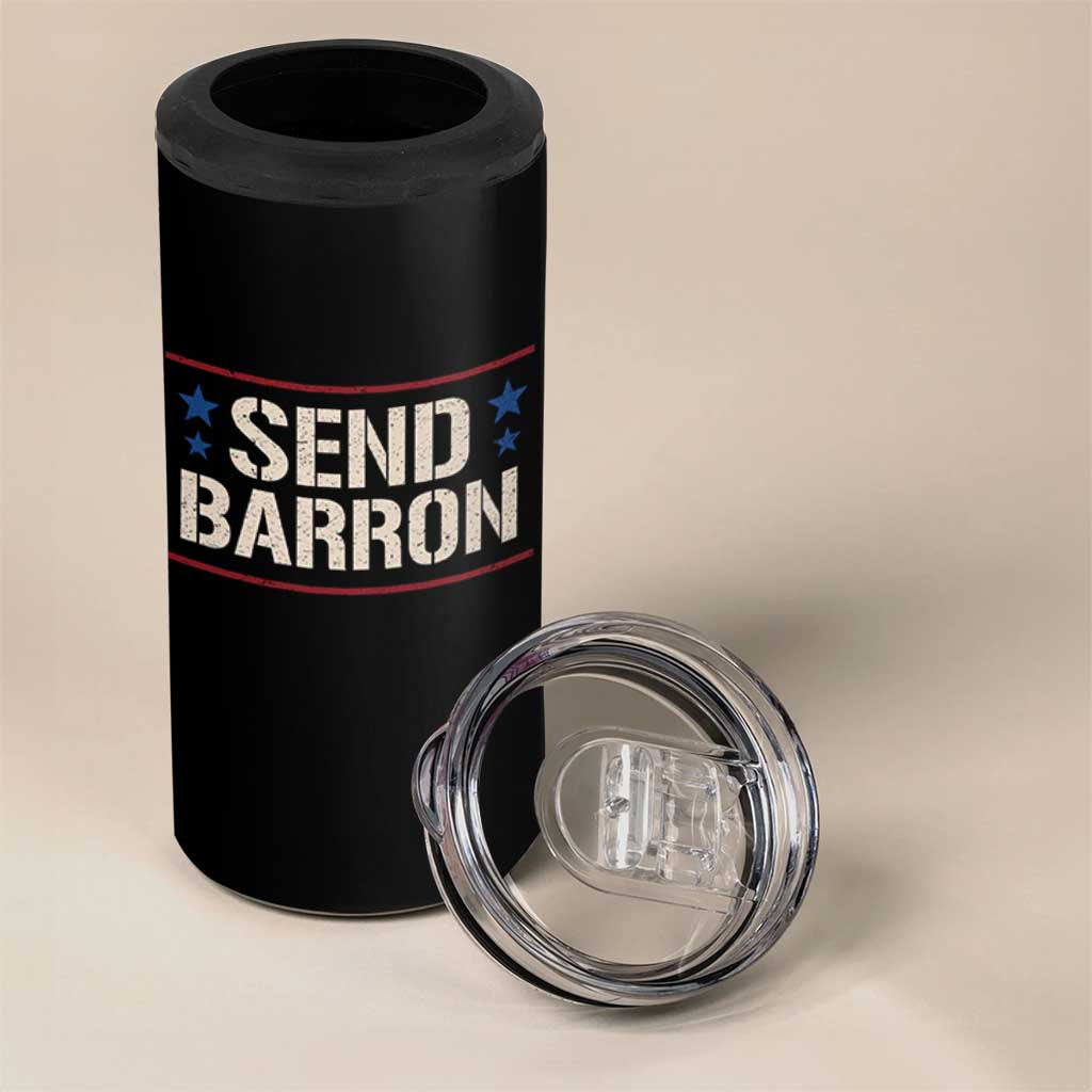 Send Barron 4 in 1 Can Cooler Tumbler Viral Hashtag Political Protest