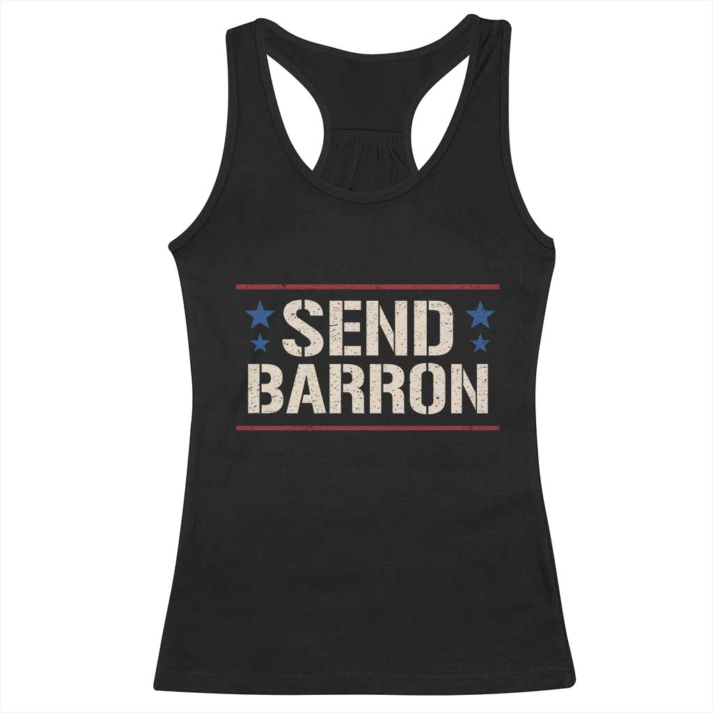 Send Barron Racerback Tank Top Viral Hashtag Political Protest