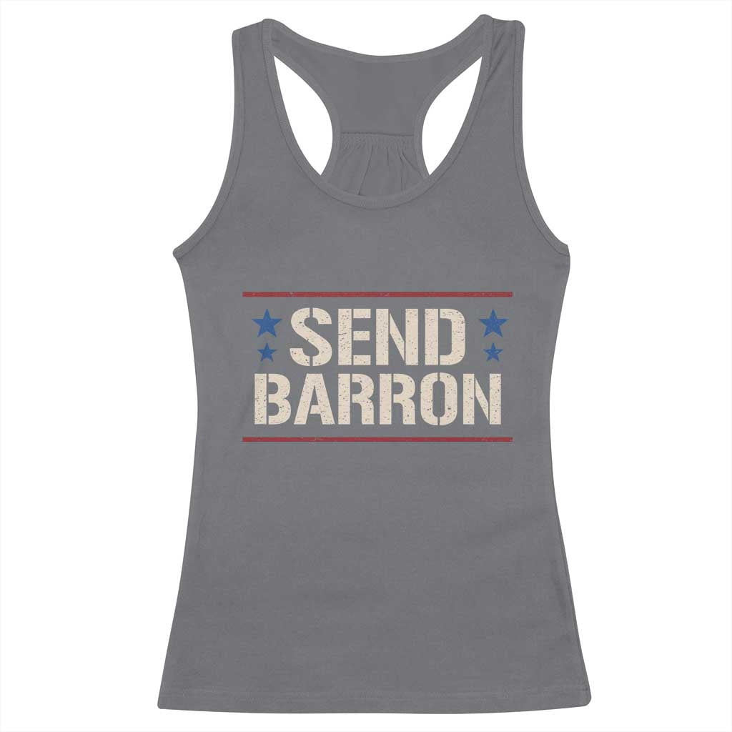 Send Barron Racerback Tank Top Viral Hashtag Political Protest