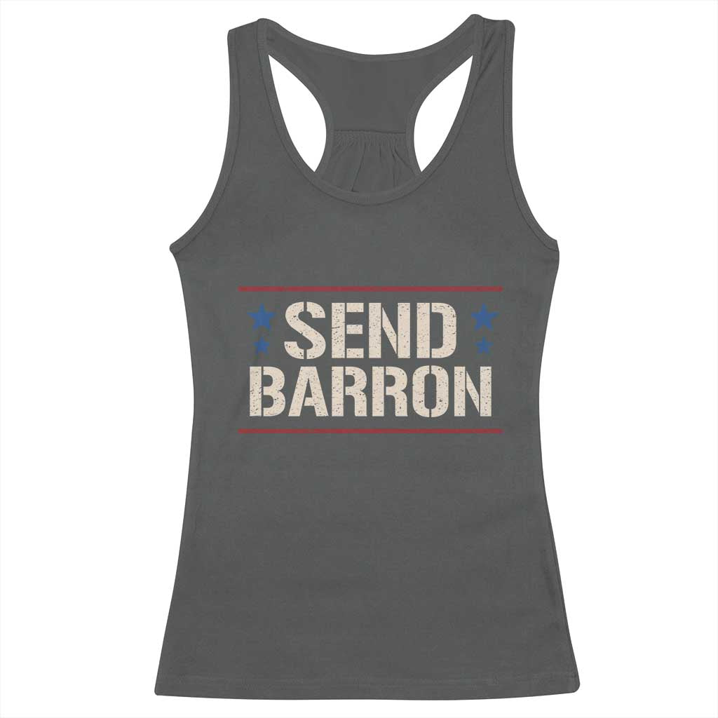 Send Barron Racerback Tank Top Viral Hashtag Political Protest