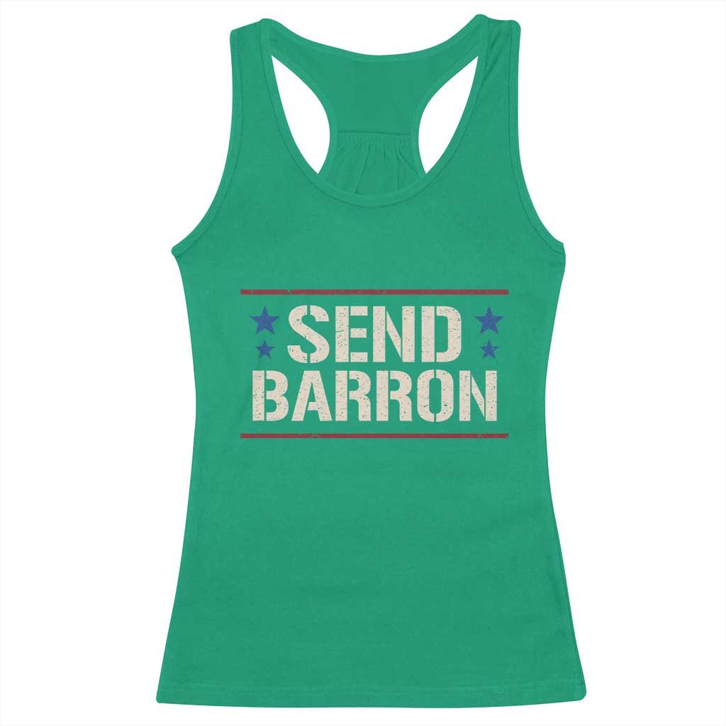 Send Barron Racerback Tank Top Viral Hashtag Political Protest