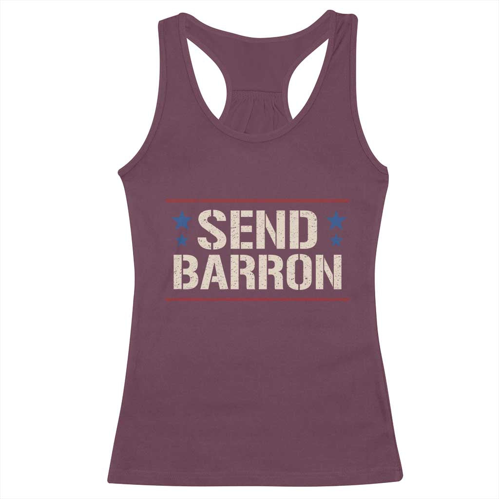 Send Barron Racerback Tank Top Viral Hashtag Political Protest