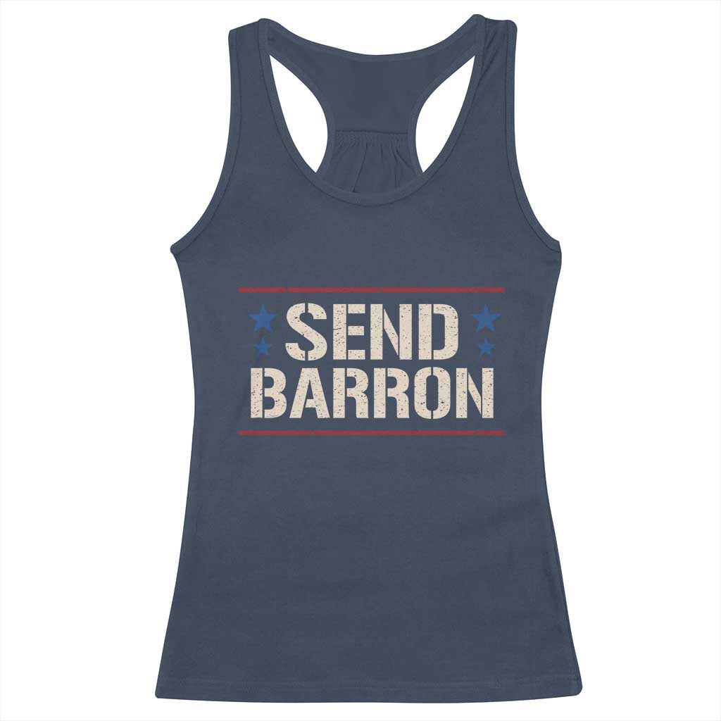 Send Barron Racerback Tank Top Viral Hashtag Political Protest