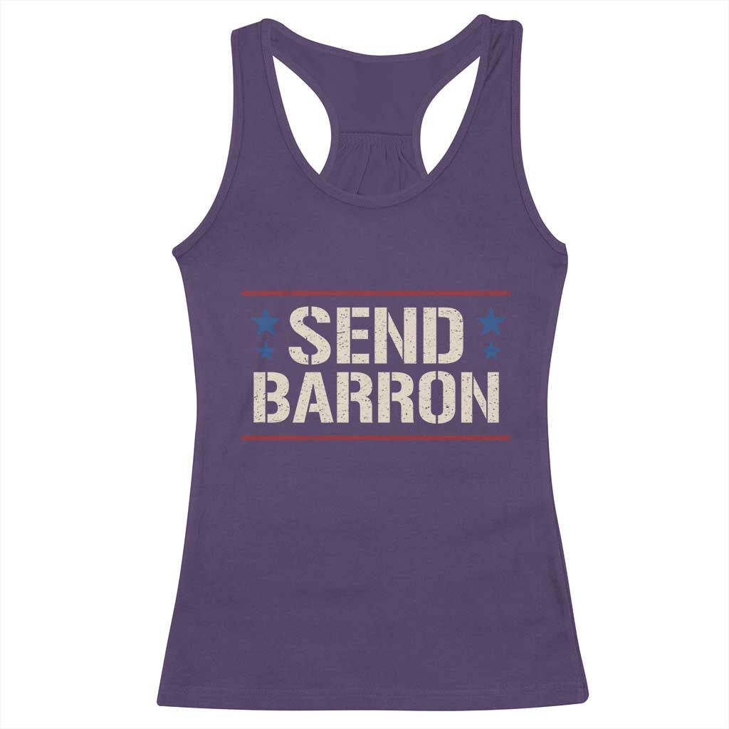 Send Barron Racerback Tank Top Viral Hashtag Political Protest