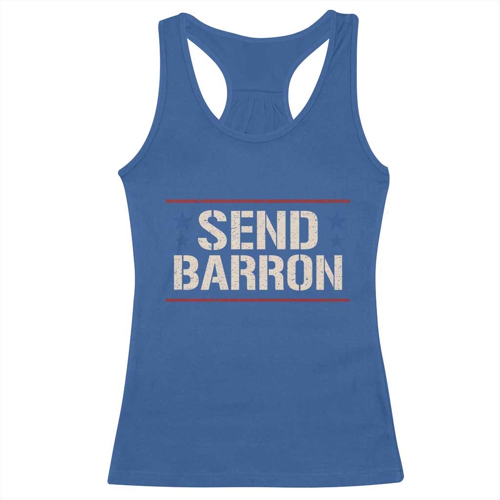 Send Barron Racerback Tank Top Viral Hashtag Political Protest