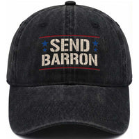 Send Barron Washed Cotton Baseball Cap Viral Hashtag Political Protest