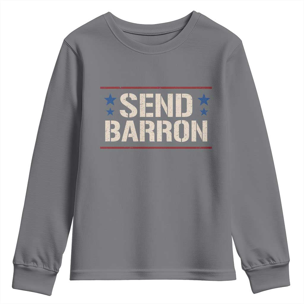 Send Barron Youth Sweatshirt Viral Hashtag Political Protest