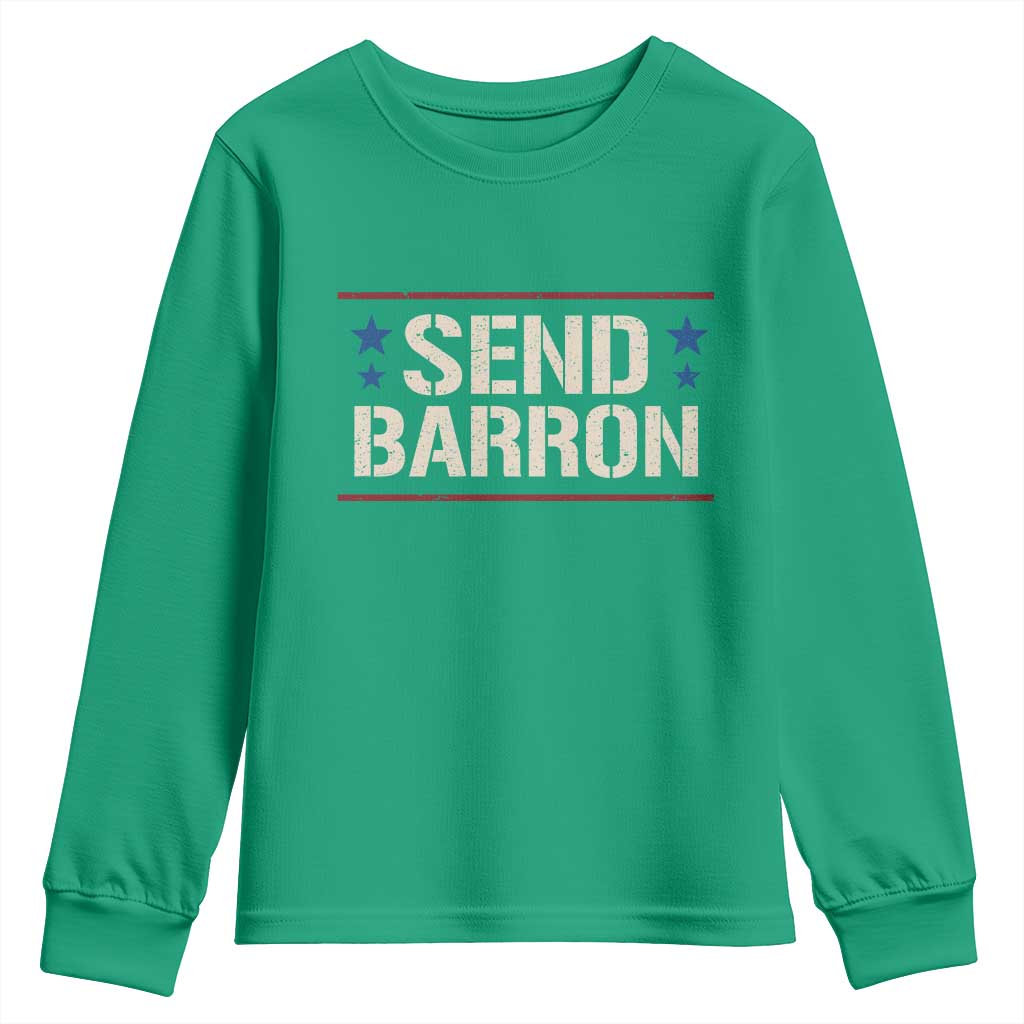 Send Barron Youth Sweatshirt Viral Hashtag Political Protest
