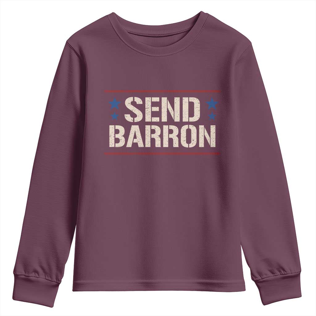 Send Barron Youth Sweatshirt Viral Hashtag Political Protest