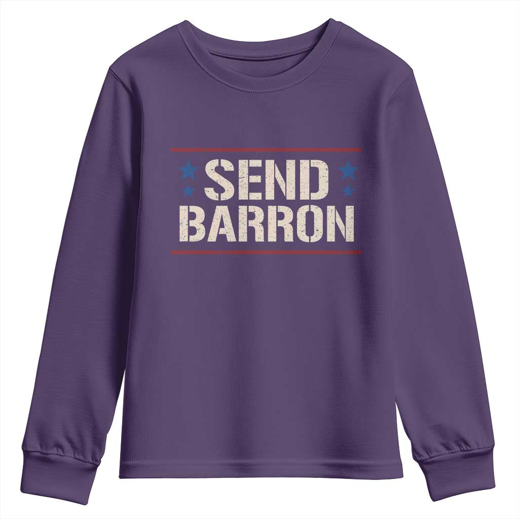 Send Barron Youth Sweatshirt Viral Hashtag Political Protest