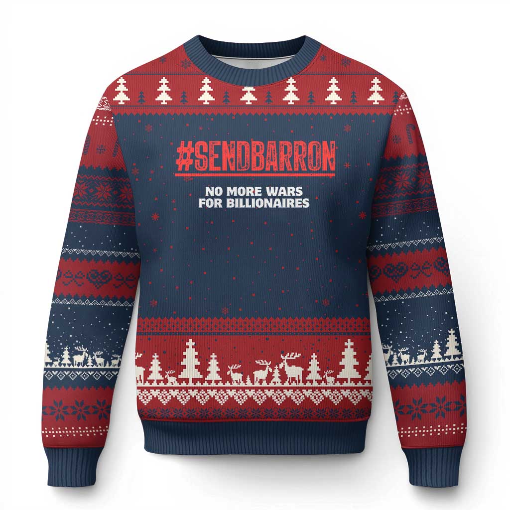 Send Barron Meme Ugly Christmas Sweater Funny Political Hashtag Viral Internet