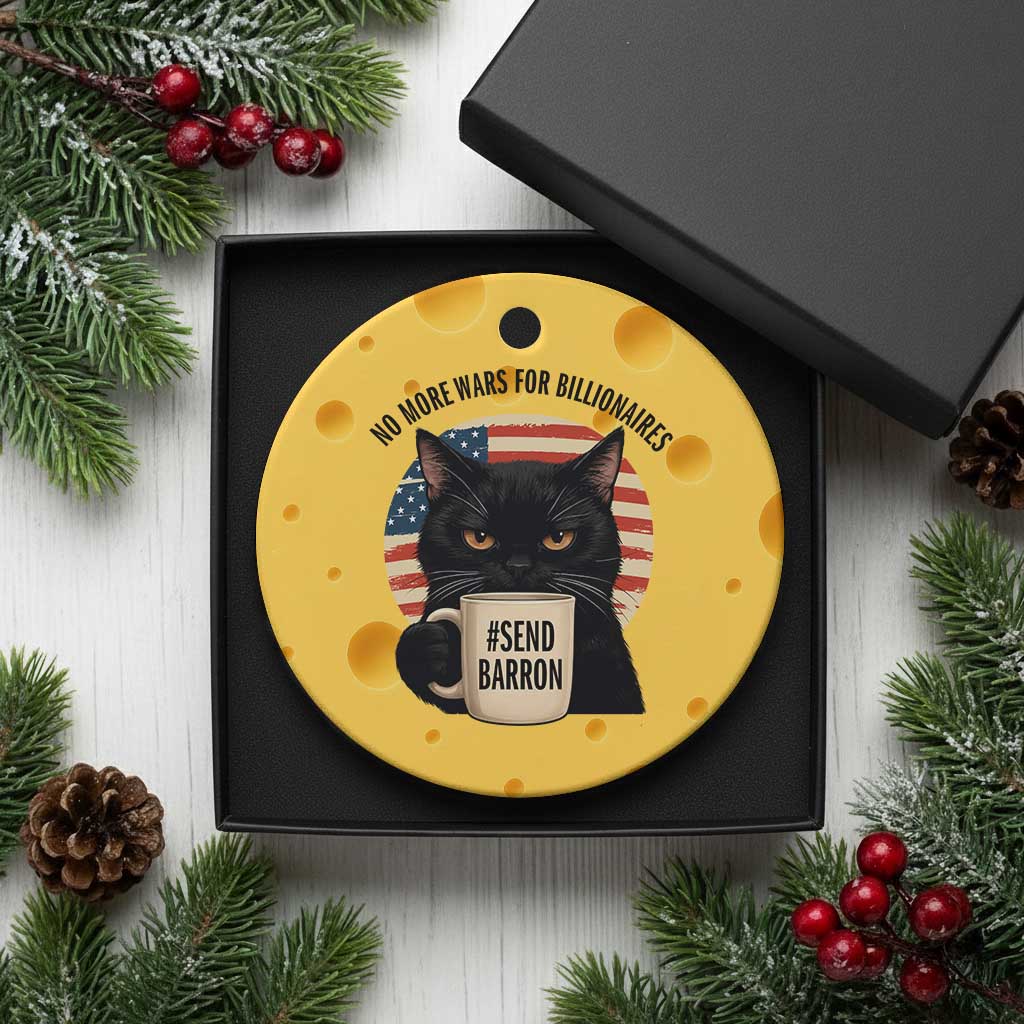 Send Barron Meme Ceramic Ornament Funny Cat Sarcastic Political