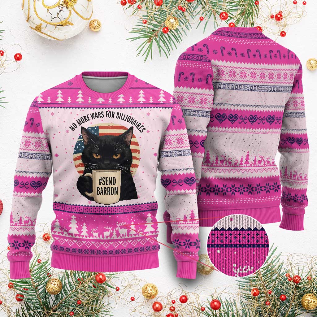 Send Barron Meme Ugly Christmas Sweater Funny Cat Sarcastic Political