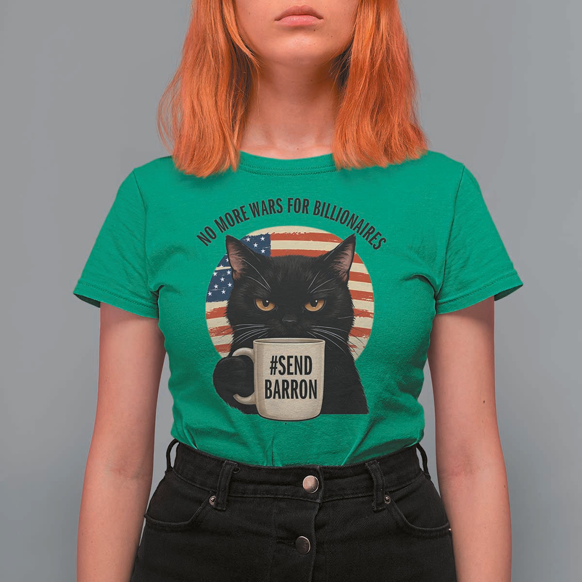Send Barron Meme T Shirt For Women Funny Cat Sarcastic Political