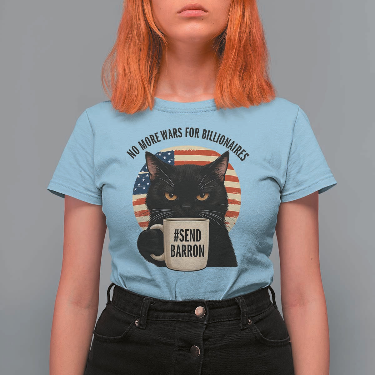 Send Barron Meme T Shirt For Women Funny Cat Sarcastic Political