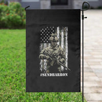 Send Barron Garden Flag Sarcastic Political American Flag Camo Soldier
