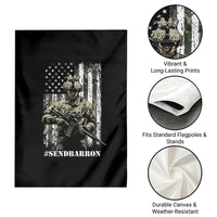 Send Barron Garden Flag Sarcastic Political American Flag Camo Soldier