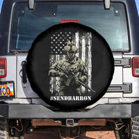 Send Barron Spare Tire Cover Sarcastic Political American Flag Camo Soldier