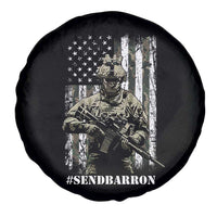 Send Barron Spare Tire Cover Sarcastic Political American Flag Camo Soldier