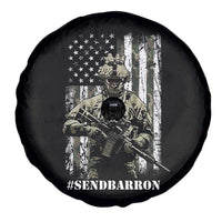 Send Barron Spare Tire Cover Sarcastic Political American Flag Camo Soldier