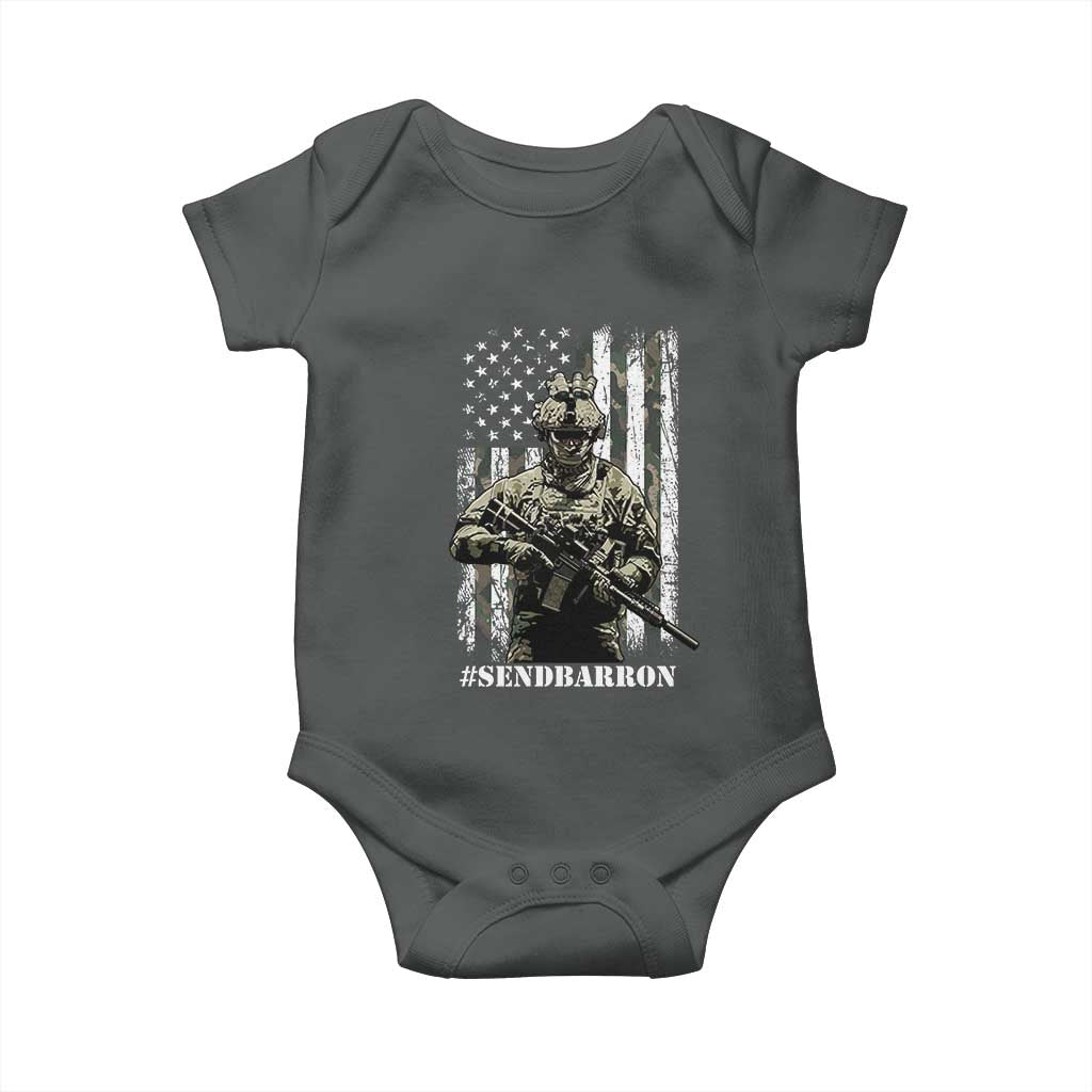 Send Barron Baby Onesie Sarcastic Political American Flag Camo Soldier