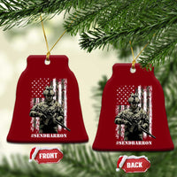 Send Barron Ceramic Ornament Sarcastic Political American Flag Camo Soldier