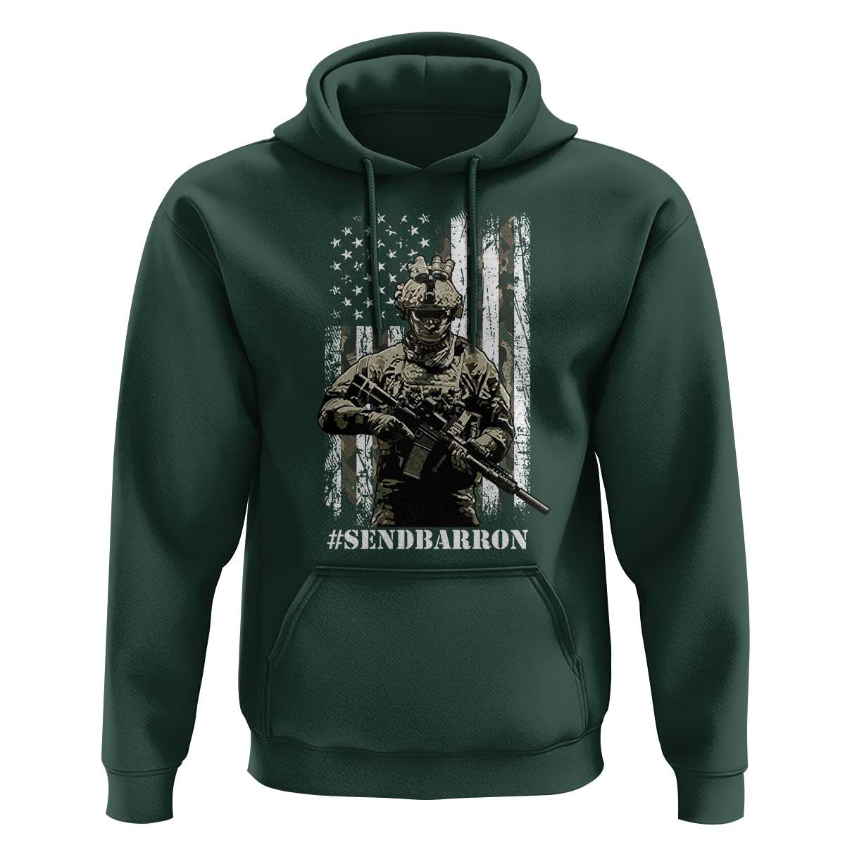 Send Barron Hoodie Sarcastic Political American Flag Camo Soldier