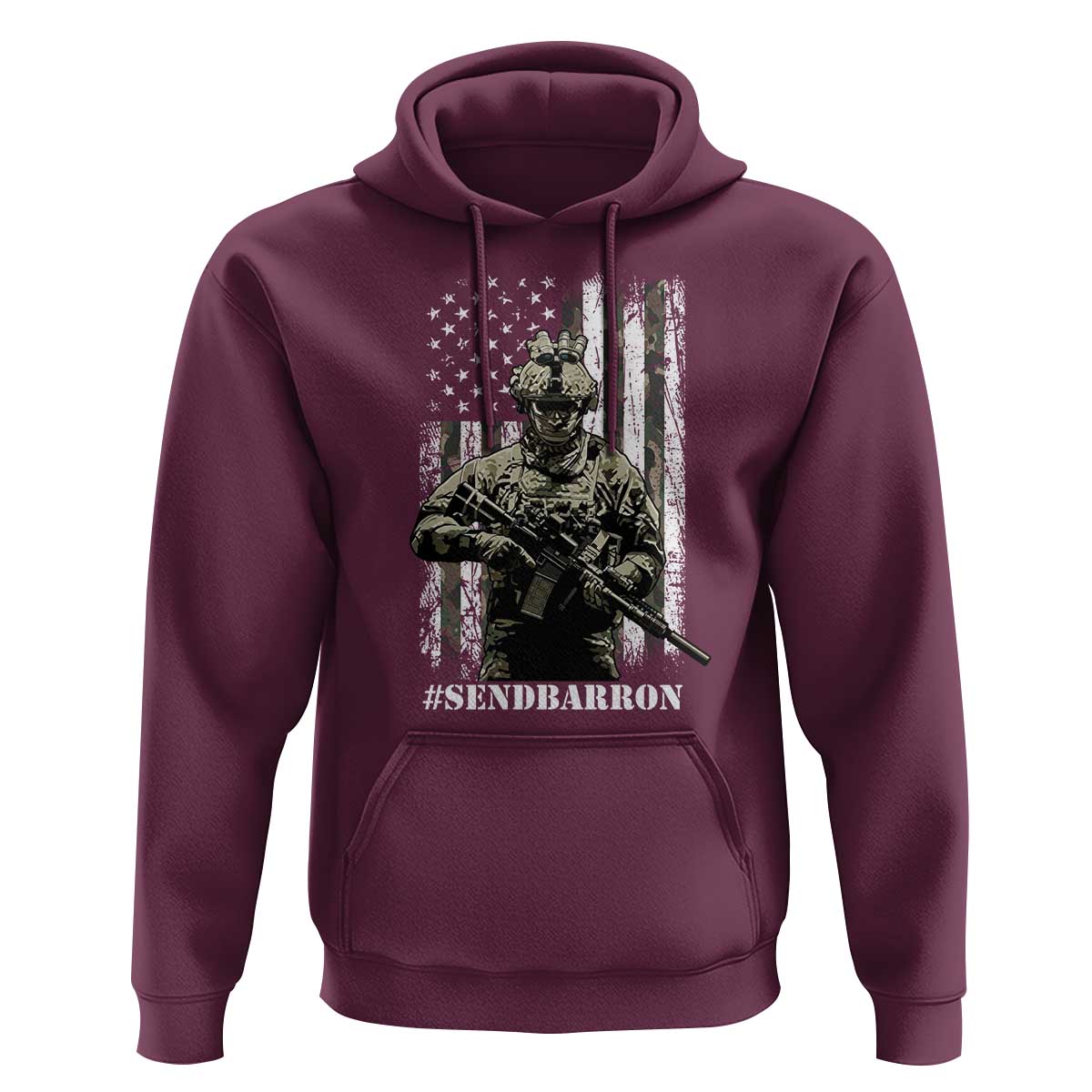 Send Barron Hoodie Sarcastic Political American Flag Camo Soldier