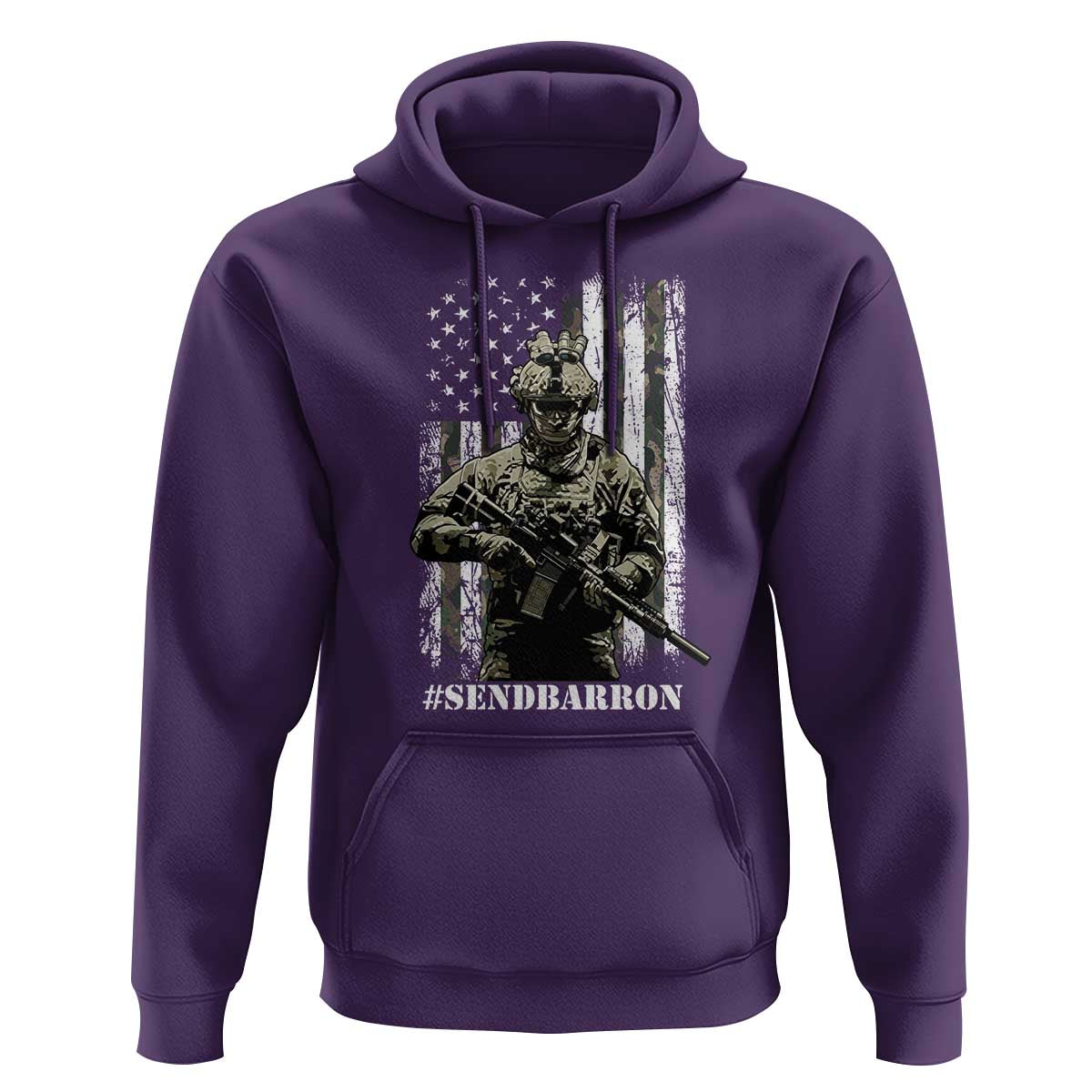 Send Barron Hoodie Sarcastic Political American Flag Camo Soldier