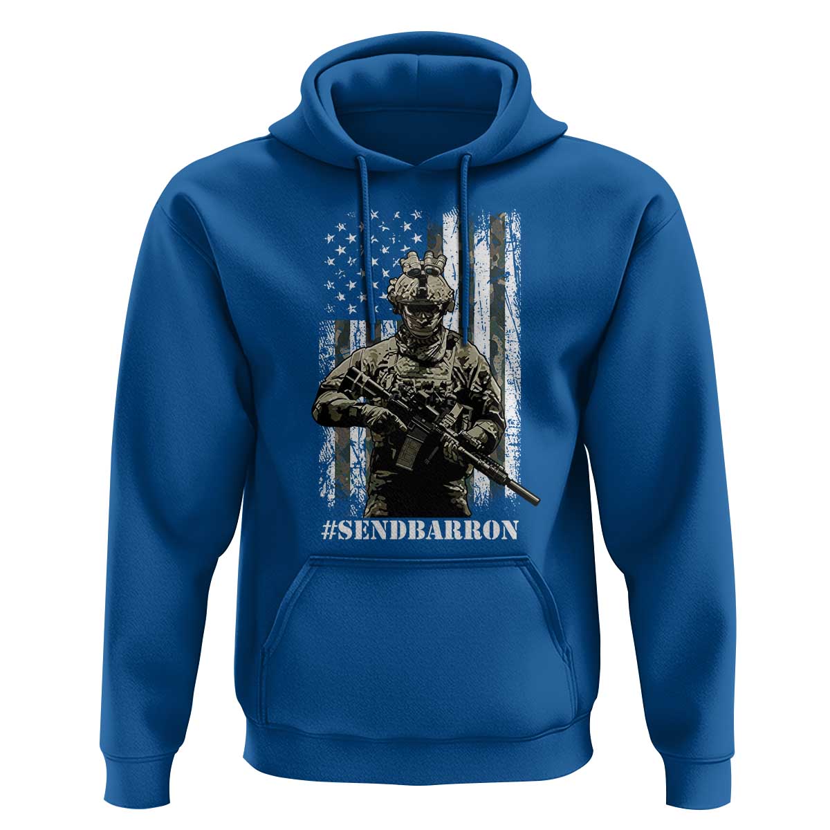 Send Barron Hoodie Sarcastic Political American Flag Camo Soldier
