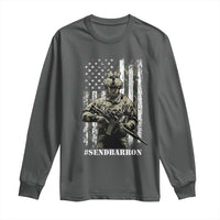 Send Barron Long Sleeve Shirt Sarcastic Political American Flag Camo Soldier