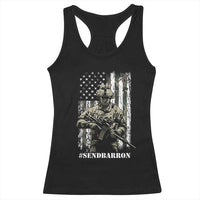 Send Barron Racerback Tank Top Sarcastic Political American Flag Camo Soldier