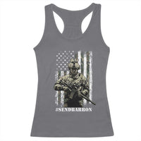Send Barron Racerback Tank Top Sarcastic Political American Flag Camo Soldier