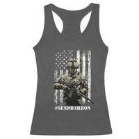 Send Barron Racerback Tank Top Sarcastic Political American Flag Camo Soldier