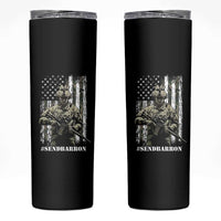Send Barron Skinny Tumbler Sarcastic Political American Flag Camo Soldier