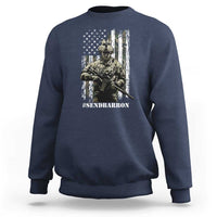 Send Barron Sweatshirt Sarcastic Political American Flag Camo Soldier