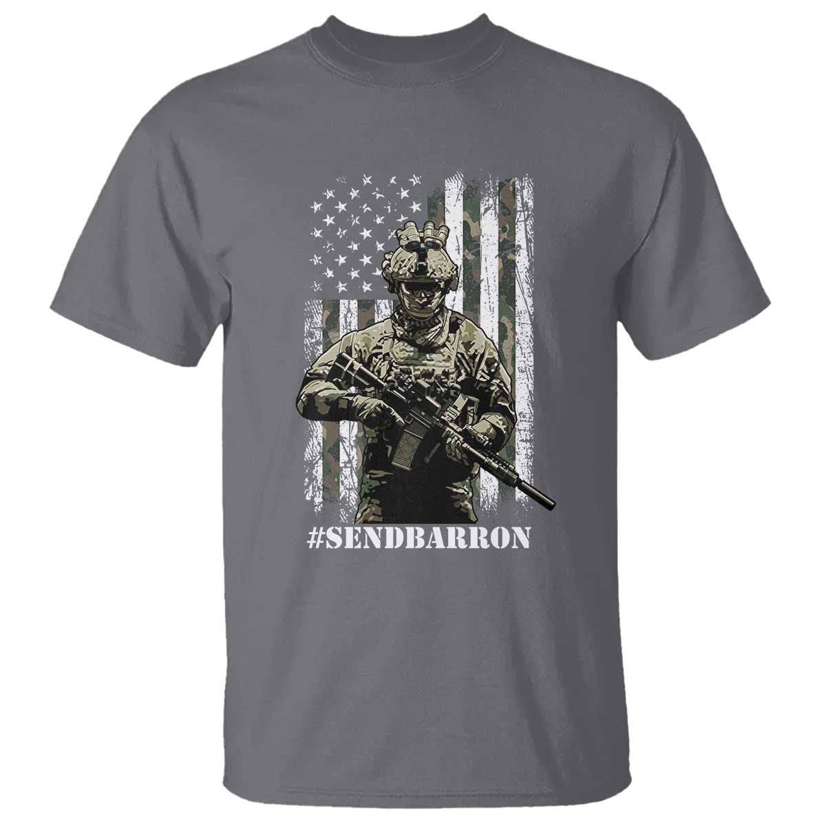 Send Barron T Shirt Sarcastic Political American Flag Camo Soldier